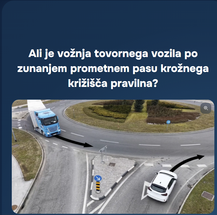 Vprašanje s posnetkom resničnega krožnega križišča, posnetega z dronom