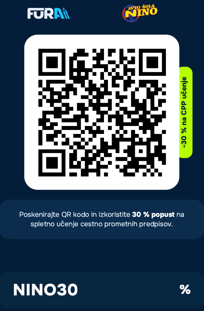 QR koda za 30 % popust na spletno učenje CPP na FURAI.SI, promocijska koda NINO30